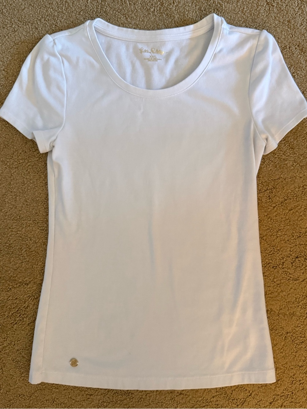 Lilly Pulitzer White Short Sleeve Scoop Neck Tee